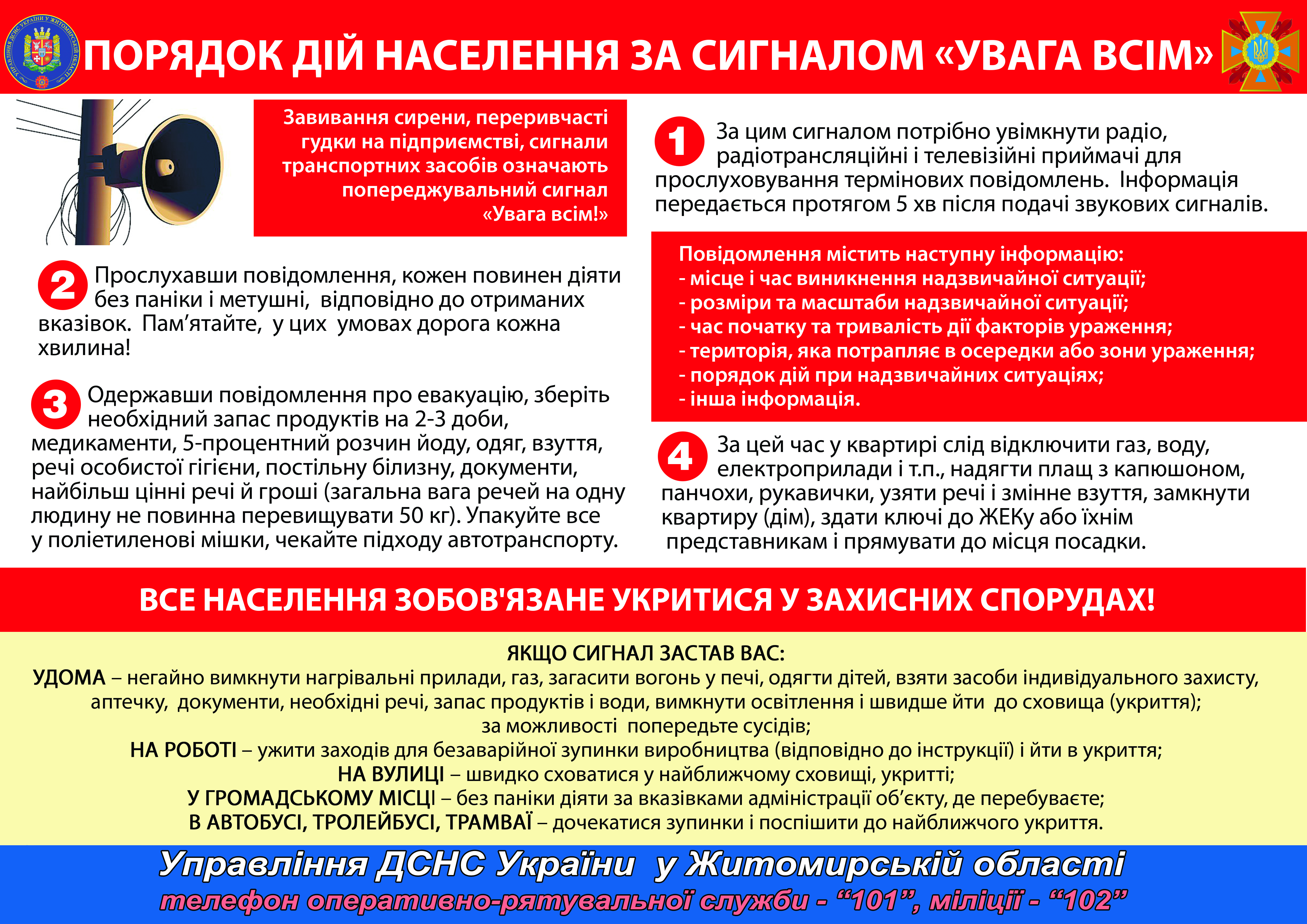 ДІЇ НАСЕЛЕННЯ    УВАГА ВСІМ   Житомир